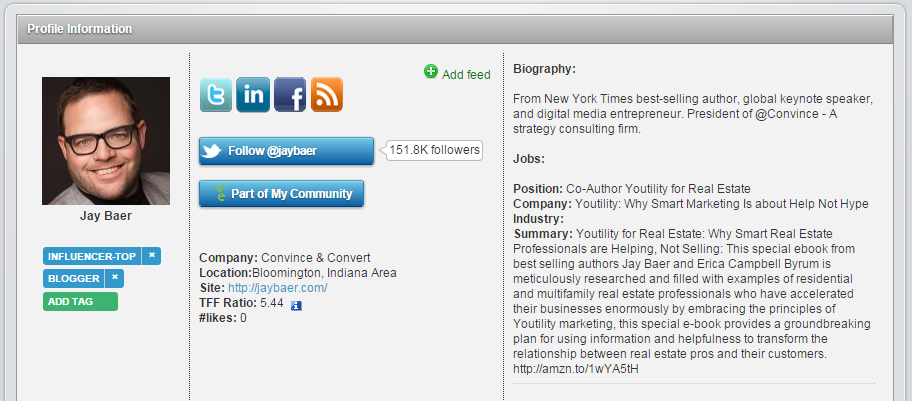 Jay Baer SocialEars Profile